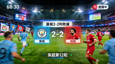 英超曼城对阵利物浦比赛直播画面